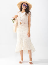 Ladies' midi skirt with lace hollow out, classic and fashionable for going on vacation